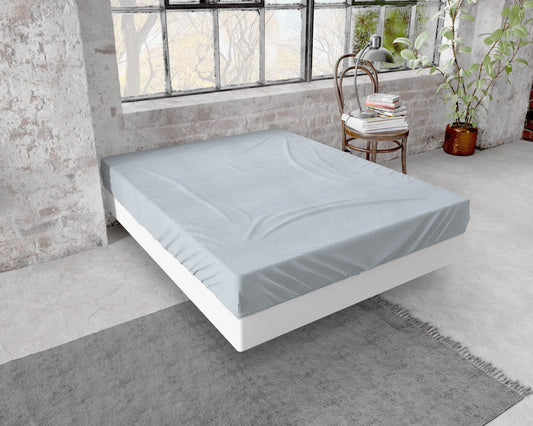 Flanel Premium Spannbettlaken Grau 90 x 200/210 cm - Palo24