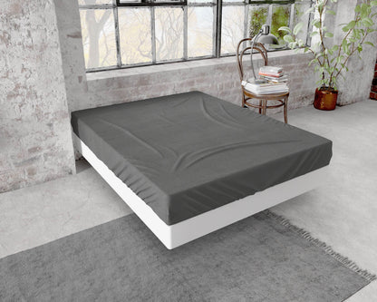 Flanel Premium Spannbettlaken Anthrazit 90 x 200/210 cm - Palo24
