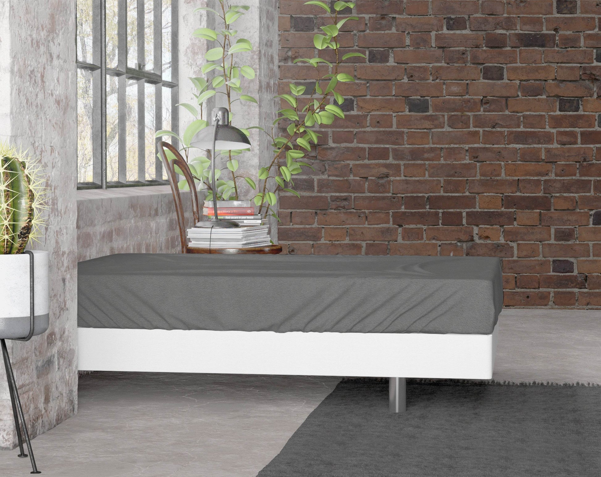Flanel Premium Spannbettlaken Anthrazit 90 x 200/210 cm - Palo24