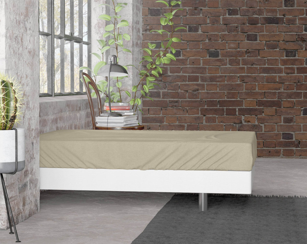 Flanel Premium Spannbettlaken Taupe 60 x 120 cm - Palo24