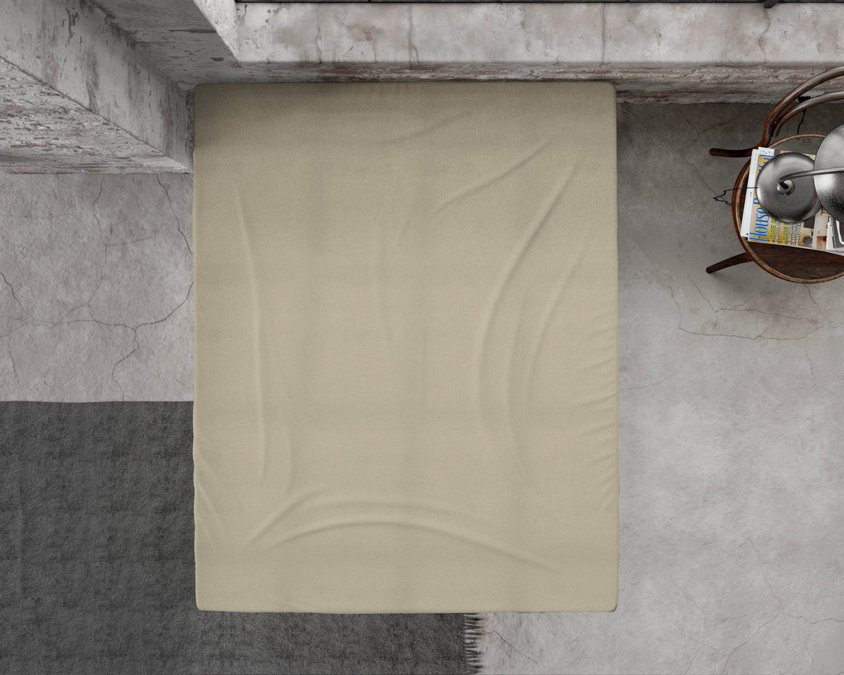 Flanel Premium Spannbettlaken Taupe 60 x 120 cm - Palo24