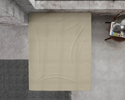 Flanel Premium Spannbettlaken Taupe 140 x 200/210 cm - Palo24