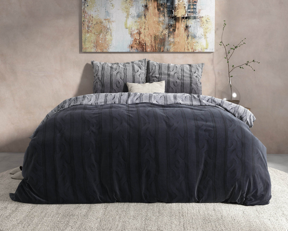 Bettbezug DH Flanel Dante Anthrazit 240 x 220 cm - Palo24