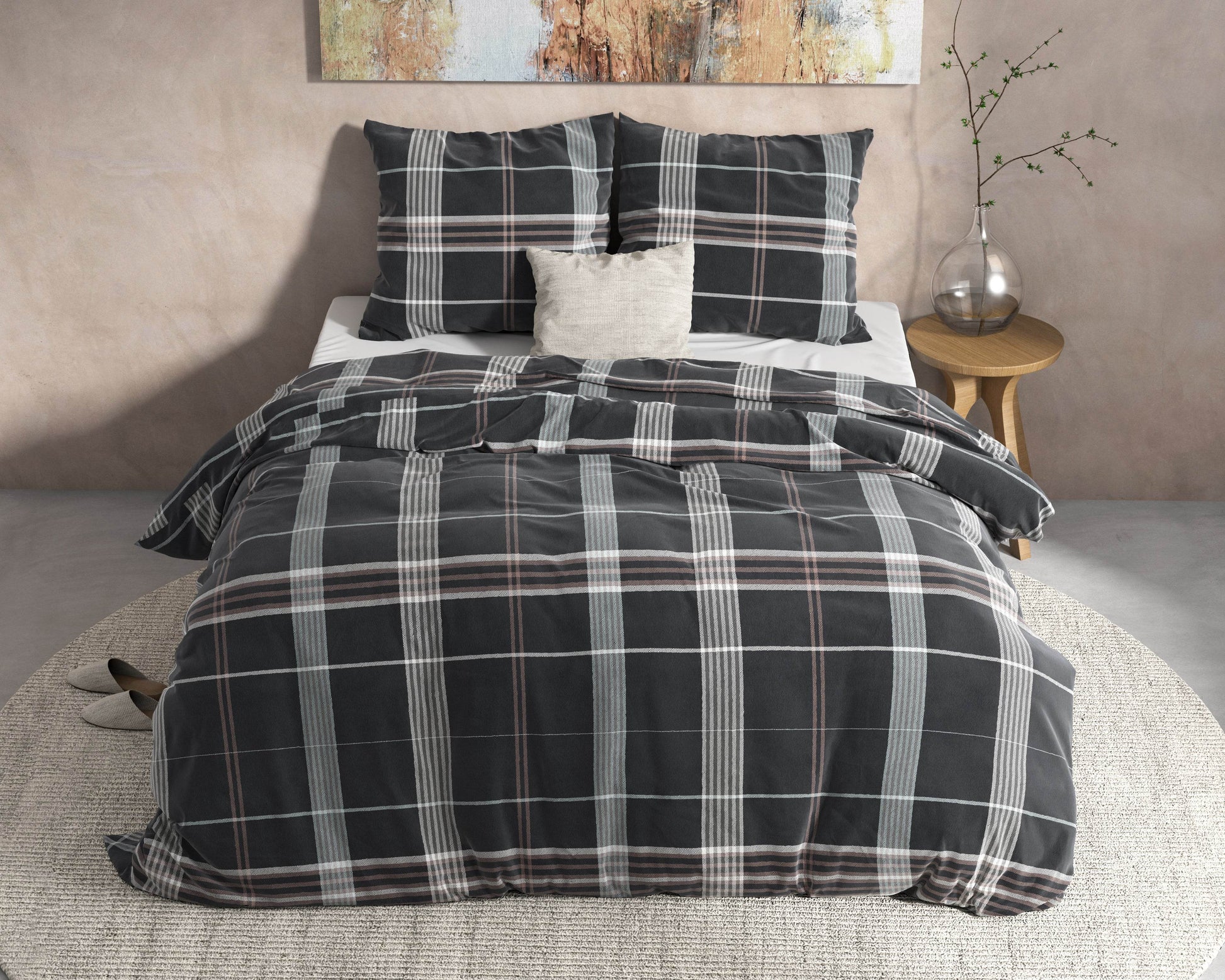 Bettbezug DH Flanel Bruce Taupe 140 x 220 cm - Palo24