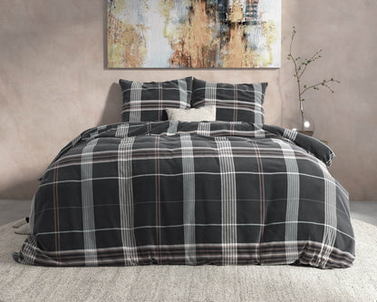 Bettbezug DH Flanel Bruce Taupe 140 x 220 cm - Palo24