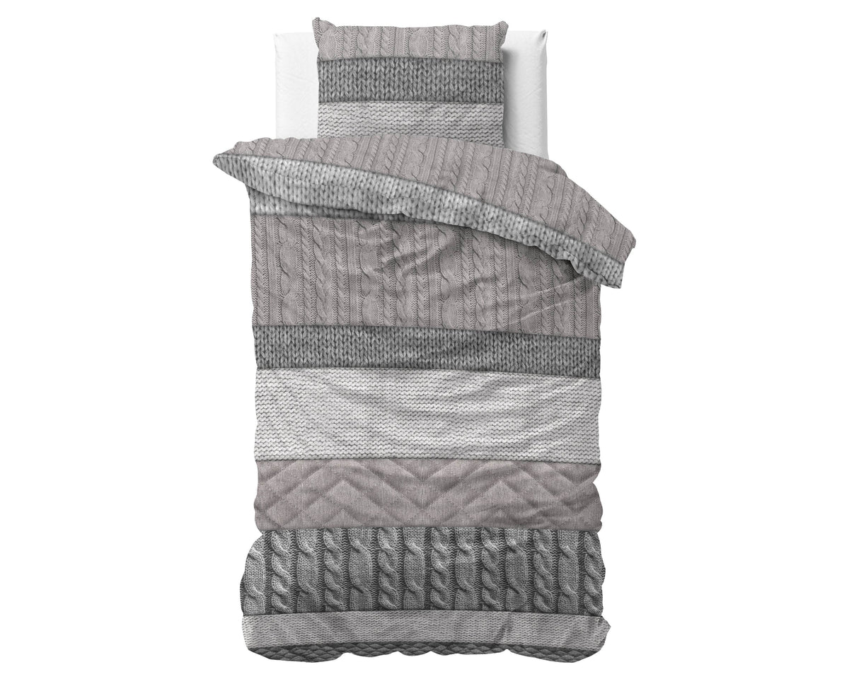 Bettbezug Flanel Elin Taupe 140 x 220 cm - Palo24