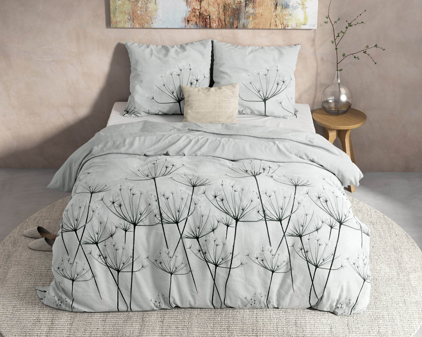 Bettbezug Flanel Jaelyn Grey 240 x 220 cm - Palo24