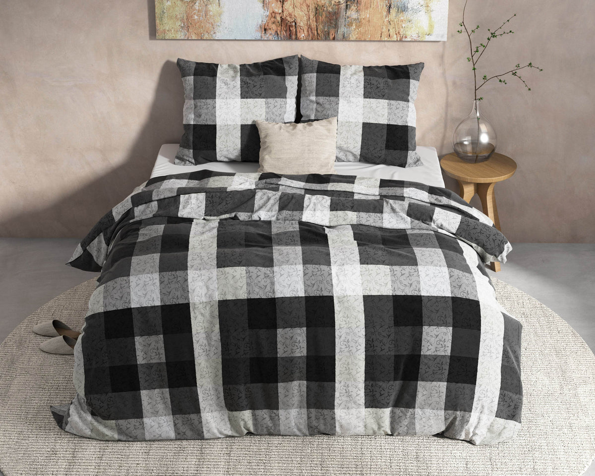 Bettbezug DH Flanel Steef Anthrazit 200 x 220 cm - Palo24