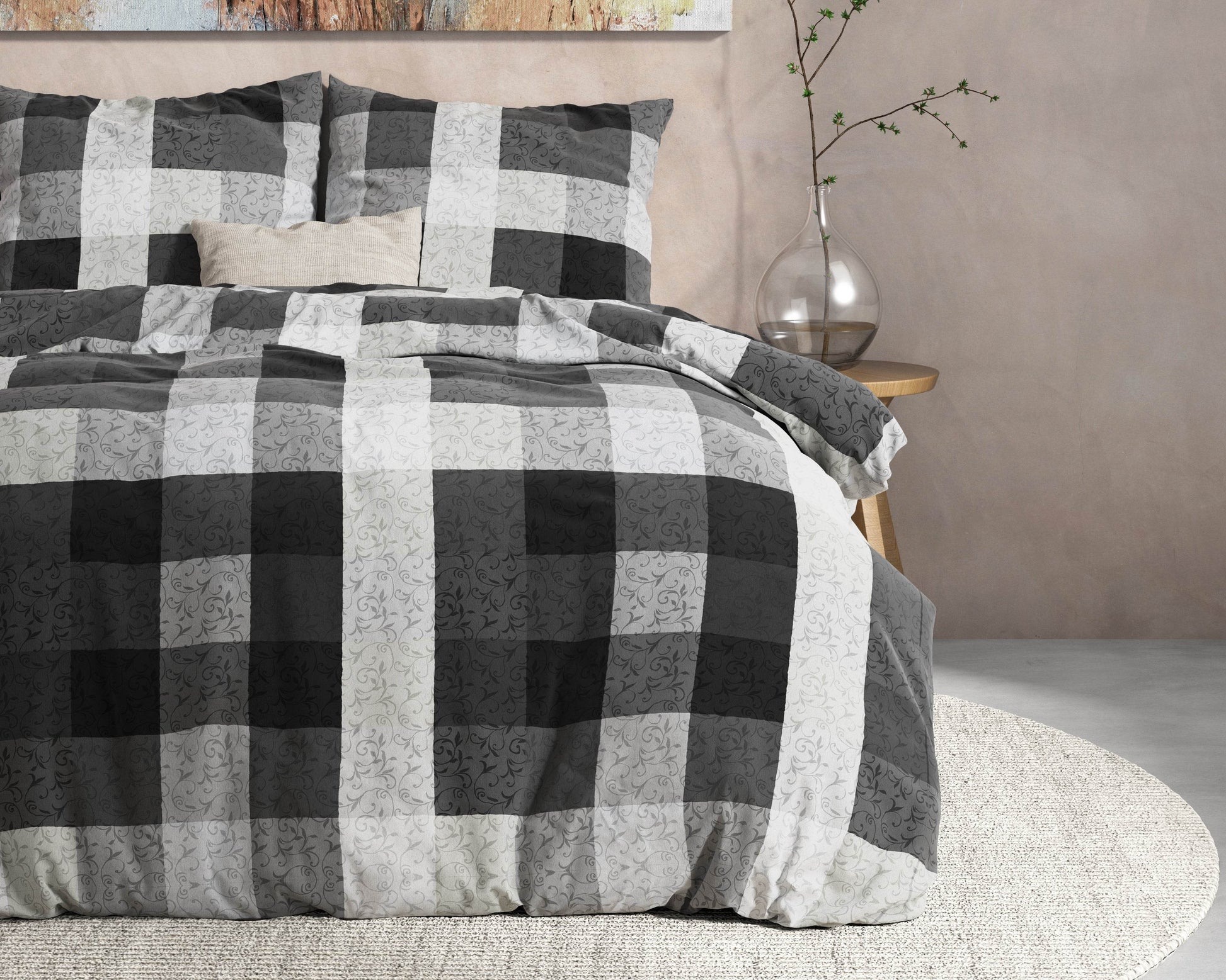 Bettbezug DH Flanel Steef Anthrazit 200 x 220 cm - Palo24