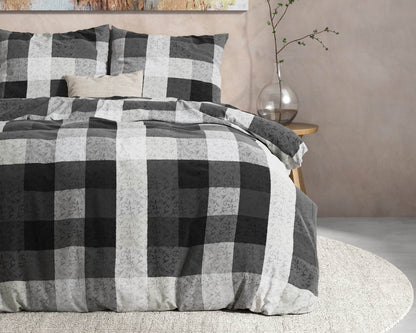 Bettbezug DH Flanel Steef Anthrazit 200 x 220 cm - Palo24