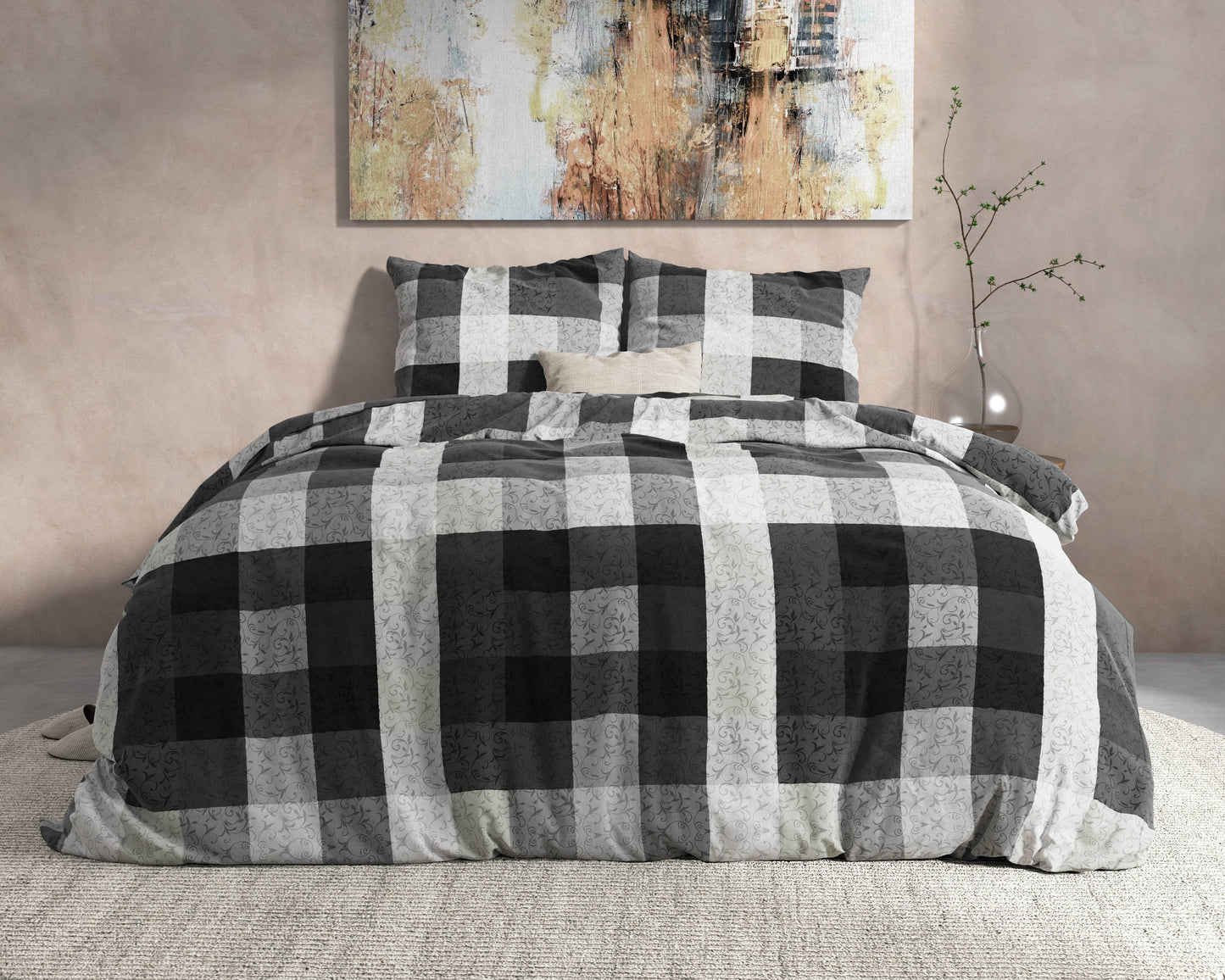 Bettbezug DH Flanel Steef Anthrazit 200 x 220 cm - Palo24