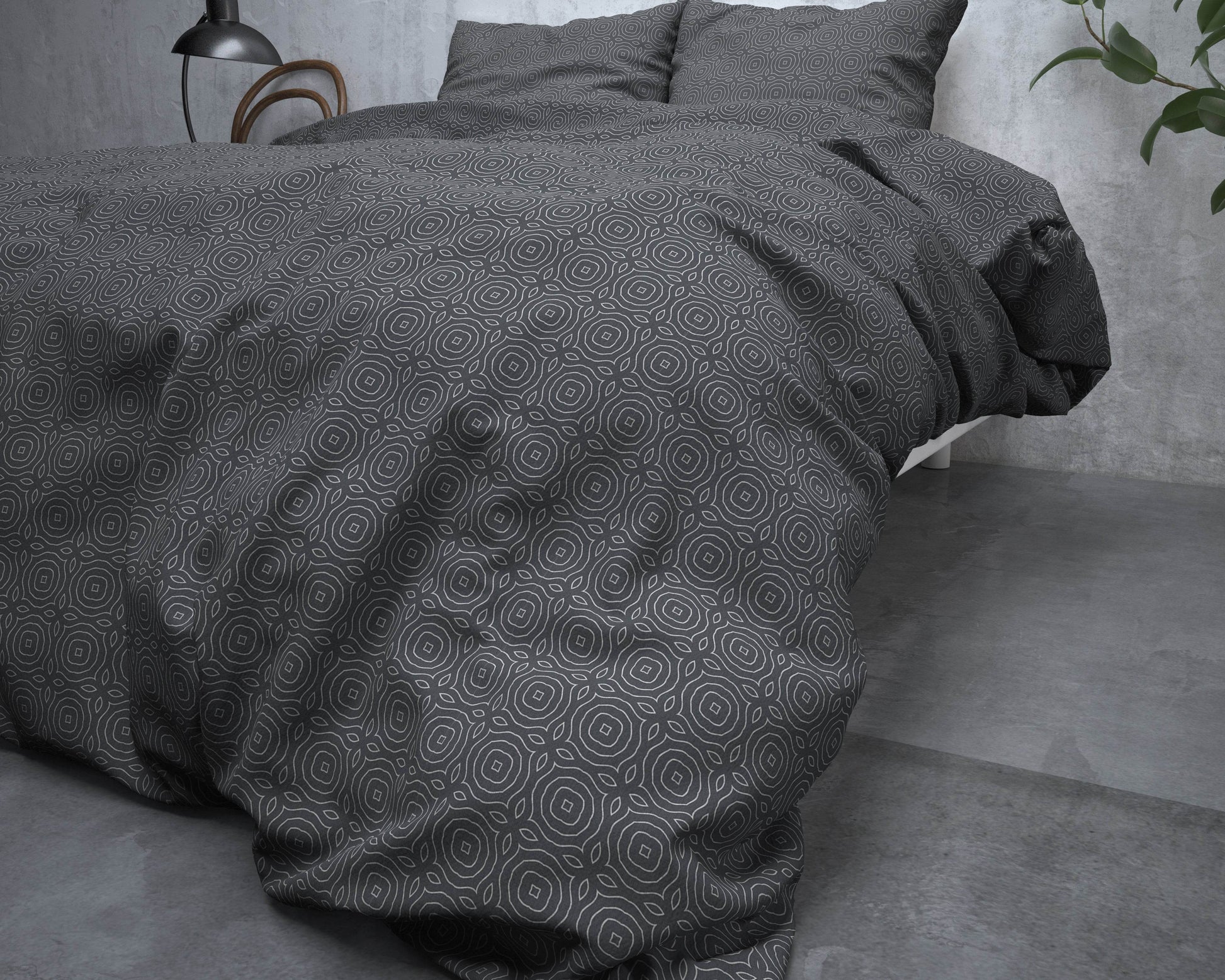 Bettbezug Flanel Jason Anthrazit 140 x 220 cm - Palo24