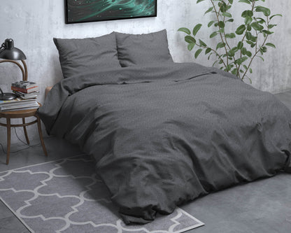 Bettbezug Flanel Jason Anthrazit 140 x 220 cm - Palo24