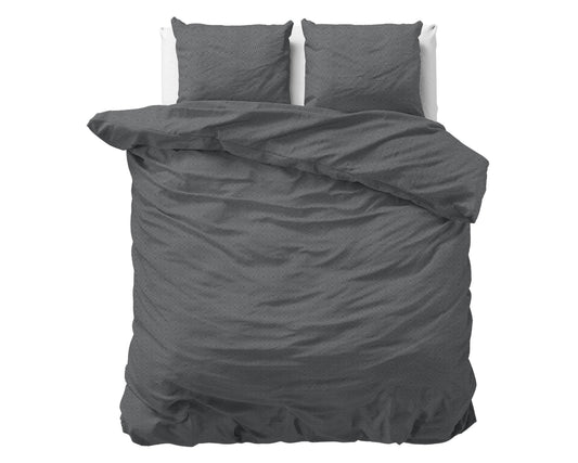 Bettbezug Flanel Jason Anthrazit 140 x 220 cm - Palo24