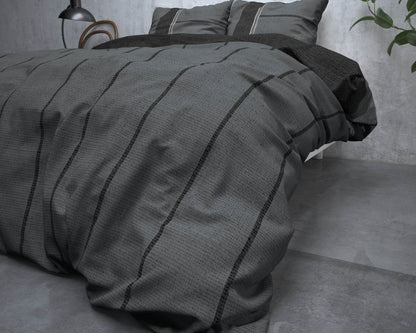 Bettbezug FL Kees Anthrazit 240 x 220 cm - Palo24