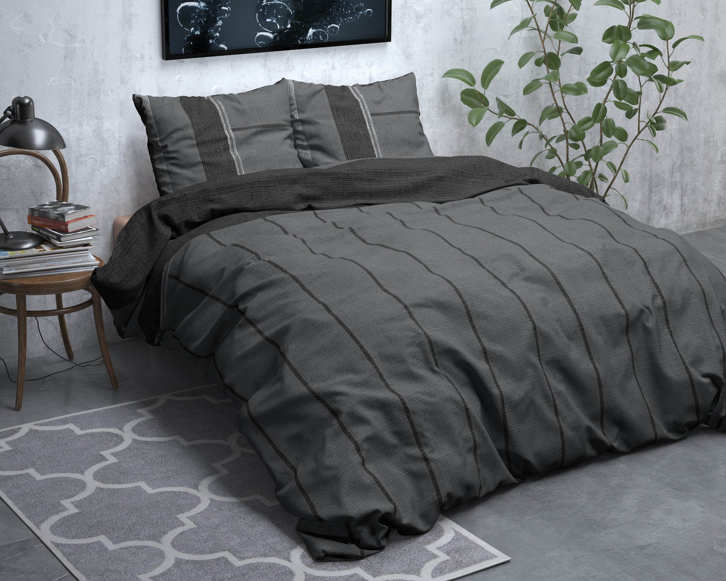 Bettbezug FL Kees Anthrazit 240 x 220 cm - Palo24