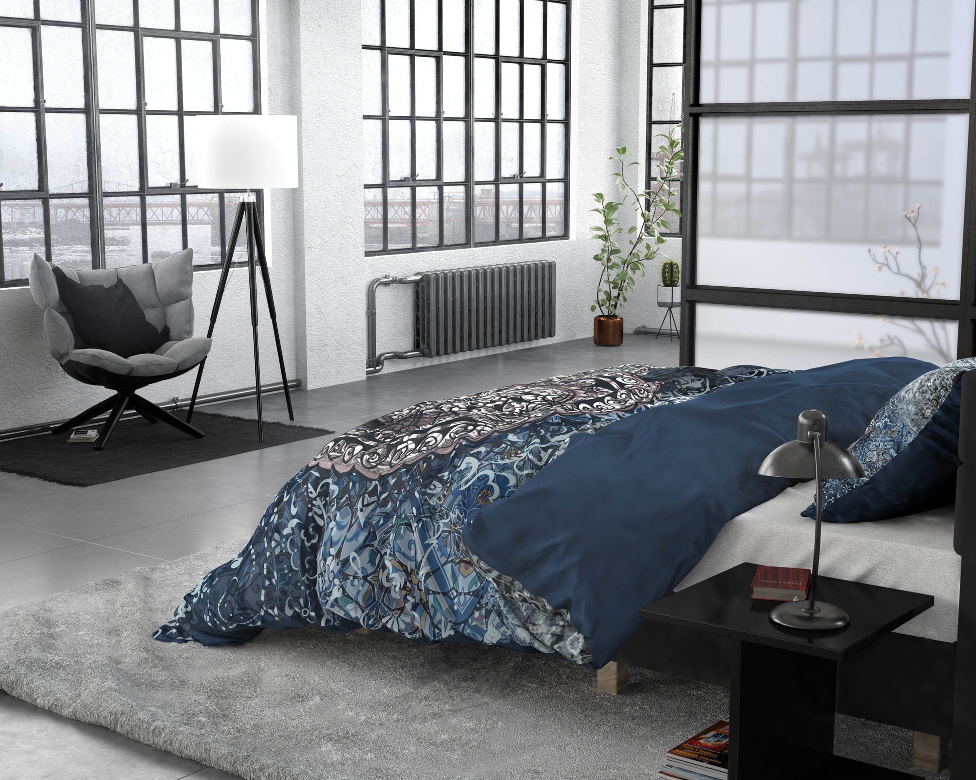 Bettbezug Asien Indigo 200 x 220 cm - Palo24