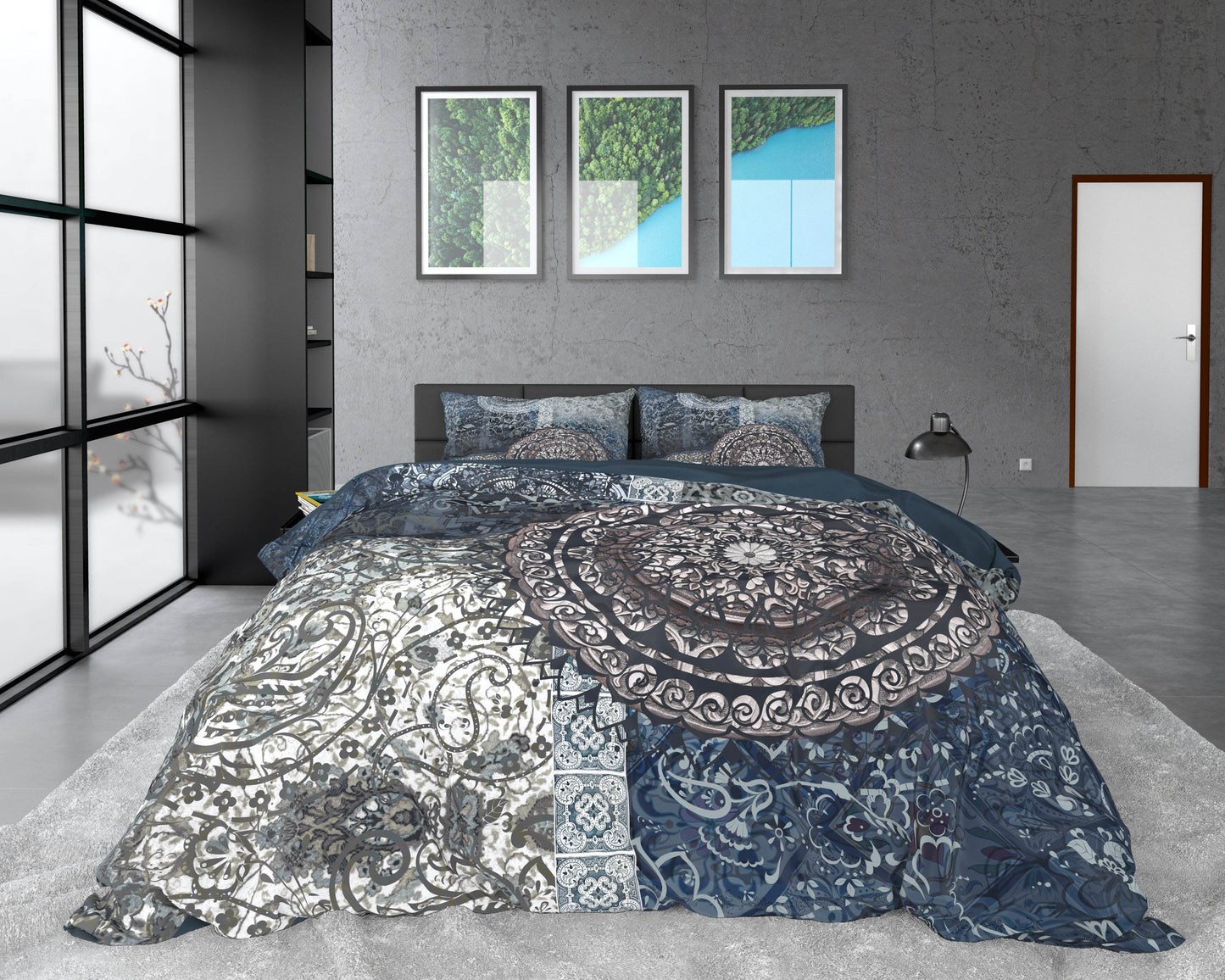 Bettbezug Asien Indigo 200 x 220 cm - Palo24