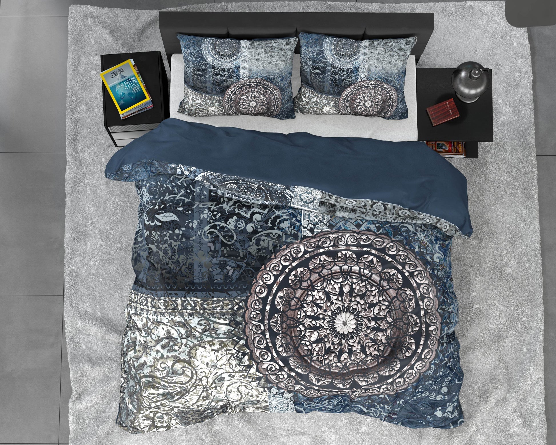 Bettbezug Asien Indigo 200 x 220 cm - Palo24