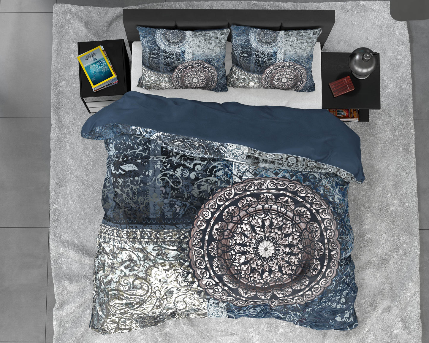 Bettbezug Asien Indigo 240 x 220 cm - Palo24
