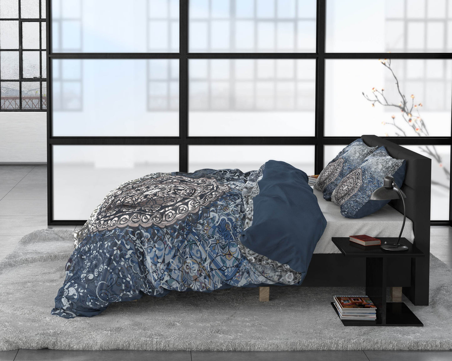 Bettbezug Asien Indigo 240 x 220 cm - Palo24
