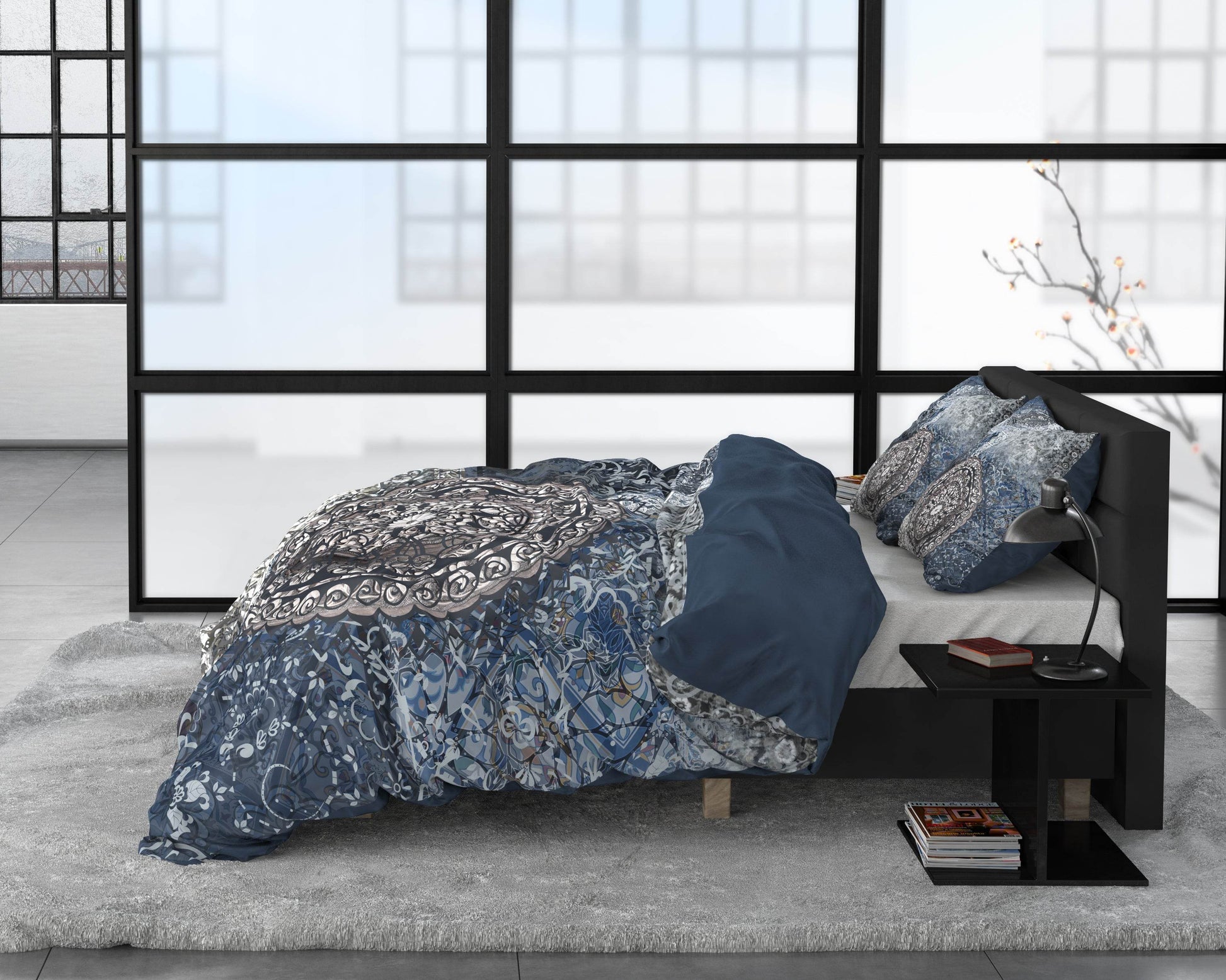 Bettbezug Asien Indigo 240 x 220 cm - Palo24