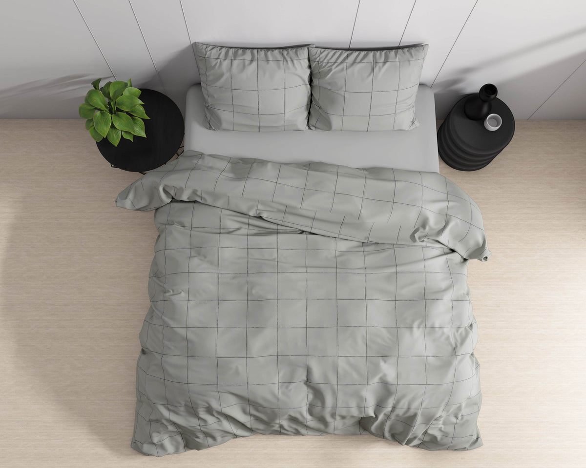 Bettbezug Deep check Grey 140 x 220 cm - Palo24