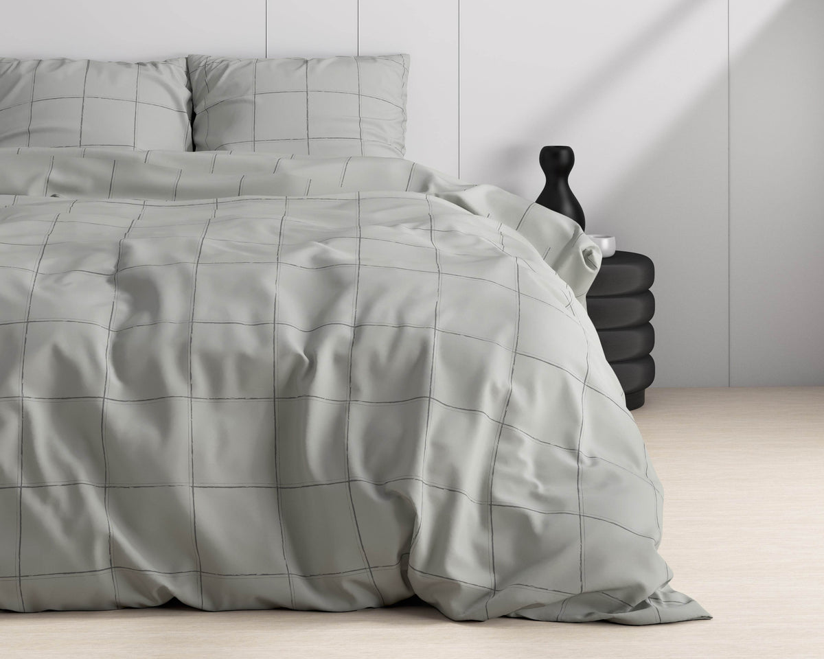 Bettbezug Deep check Grey 200 x 220 cm - Palo24