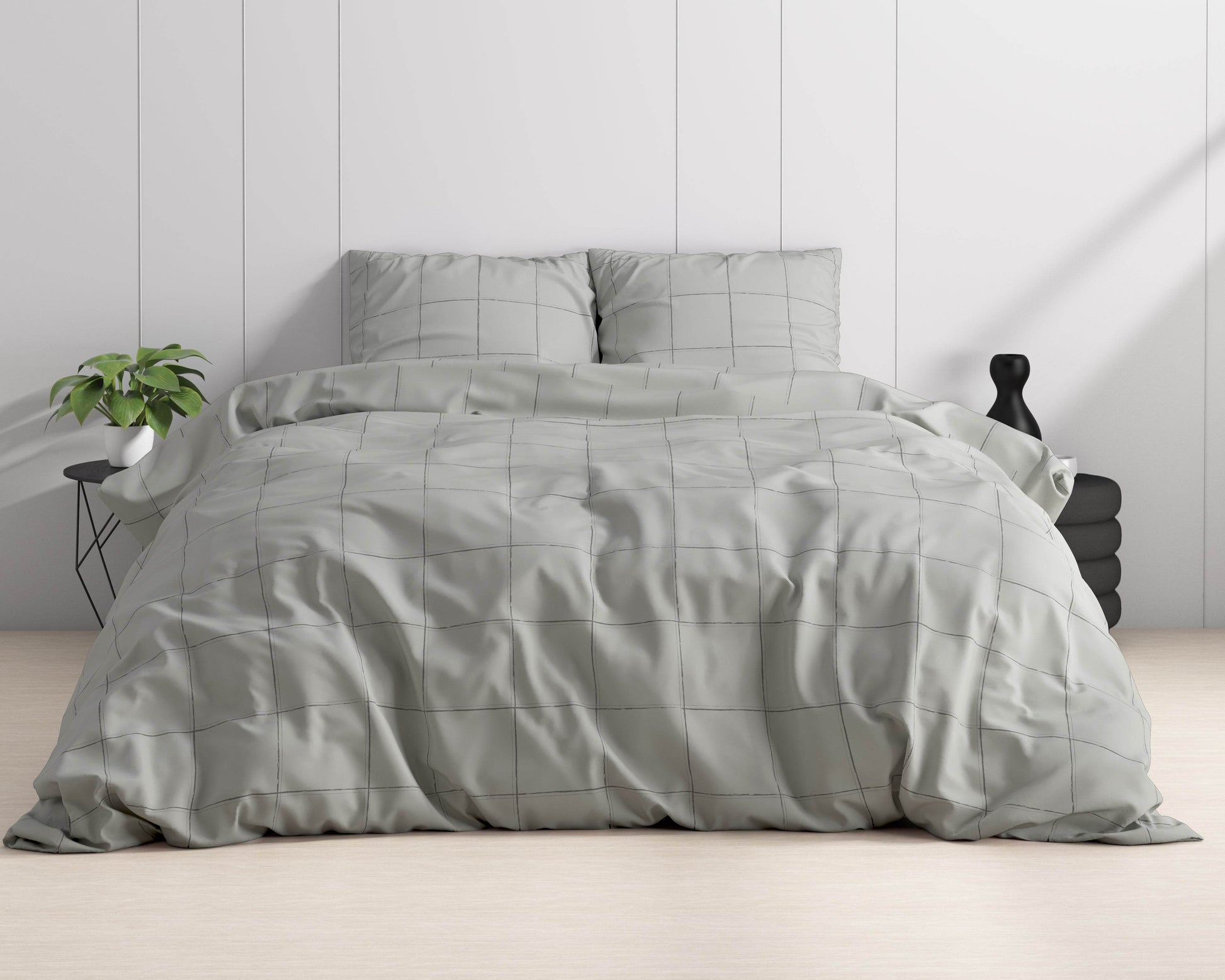 Bettbezug Deep check Grey 240 x 220 cm - Palo24
