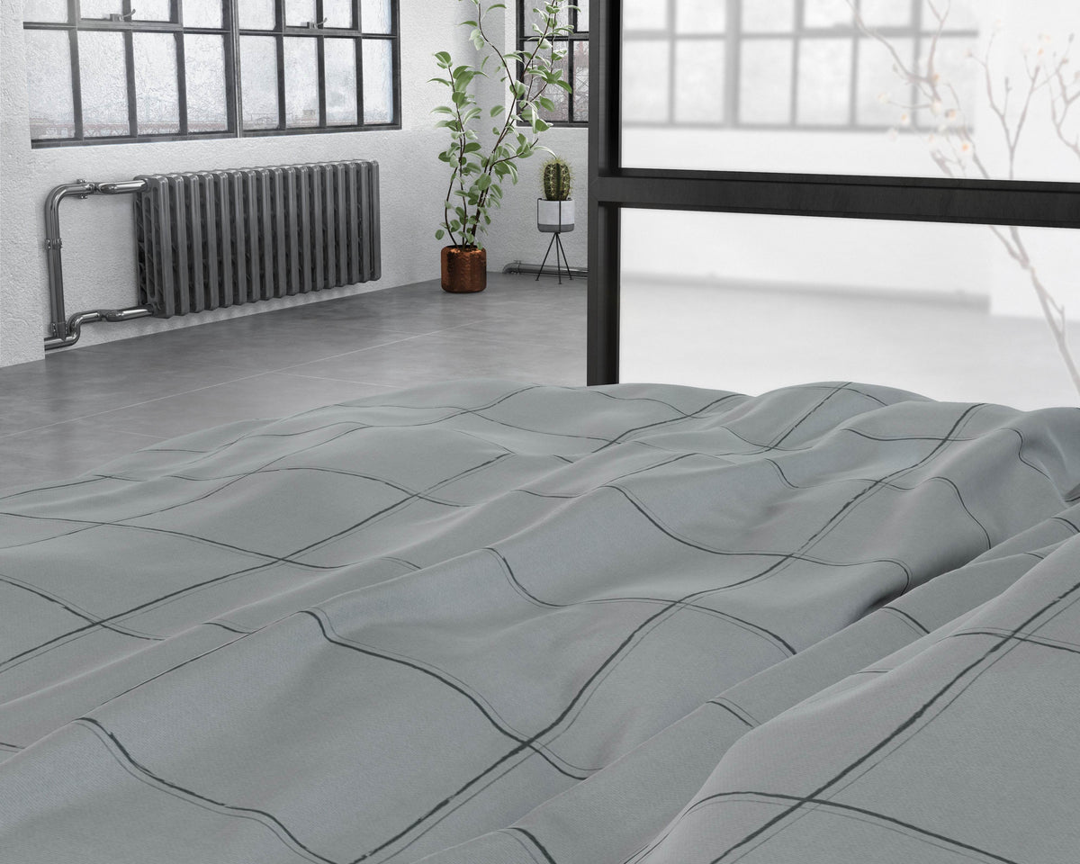 Bettbezug Deep check Grey 240 x 220 cm - Palo24