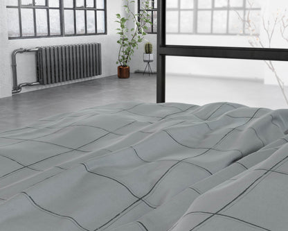 Bettbezug Deep check Grey 240 x 220 cm - Palo24