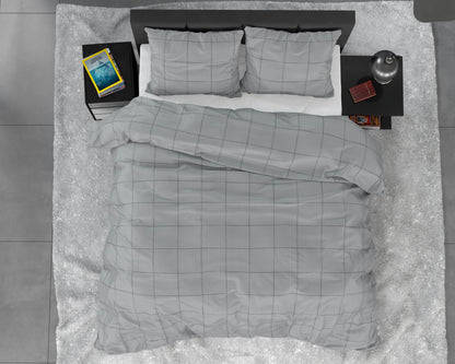 Bettbezug Deep check Grey 240 x 220 cm - Palo24