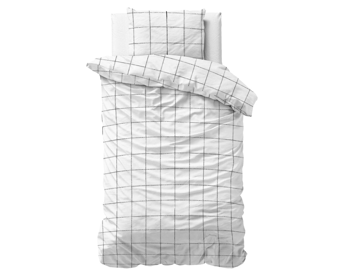 Bettbezug Deep check White 140 x 220 cm - Palo24