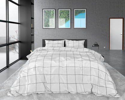 Bettbezug Deep check White 200 x 220 cm - Palo24