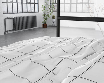 Bettbezug Deep check White 200 x 220 cm - Palo24