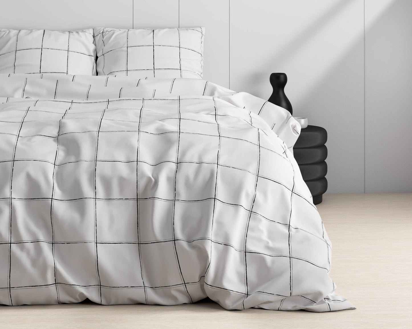 Bettbezug Deep check White 240 x 220 cm - Palo24