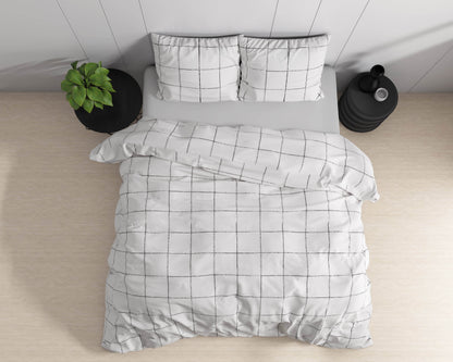 Bettbezug Deep check White 240 x 220 cm - Palo24