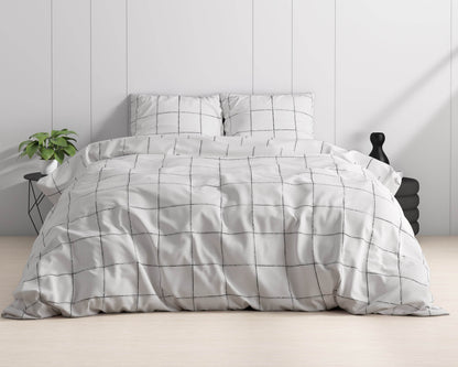 Bettbezug Deep check White 240 x 220 cm - Palo24