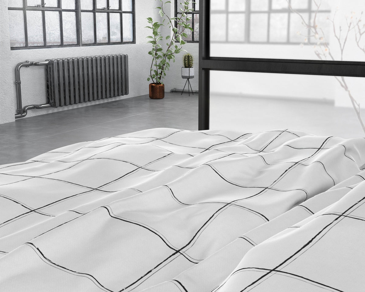 Bettbezug Deep check White 240 x 220 cm - Palo24