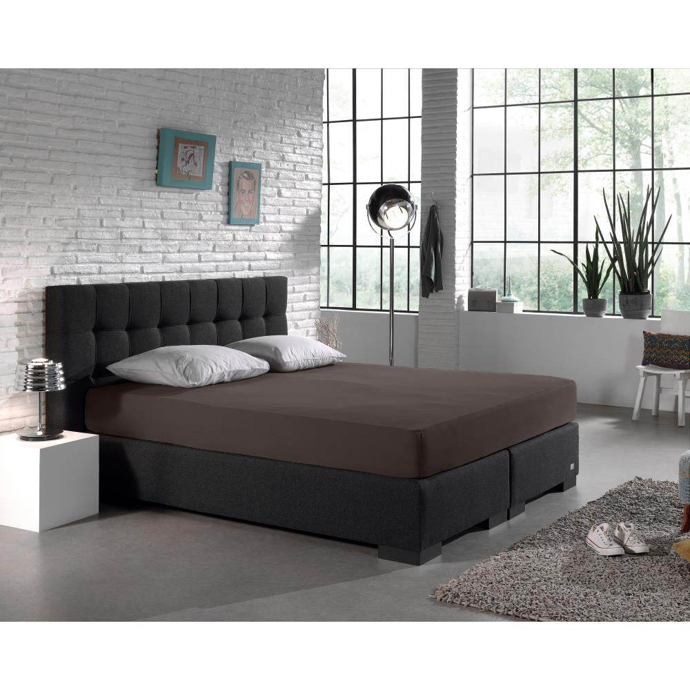 Doppelt Jersey 220 gr. Spannbettlaken Deep Taupe 140 x 200/220 cm - Palo24