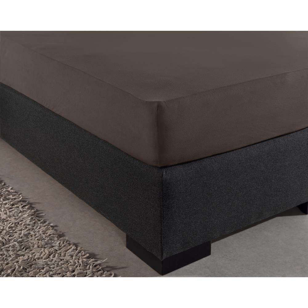 Doppelt Jersey 220 gr. Spannbettlaken Deep Taupe 190/200 x 220/230 cm - Palo24