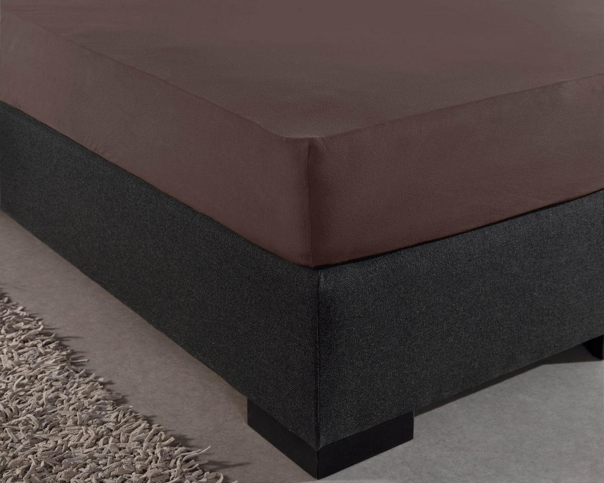 Einzel Jersey 135 gr. Spannbettlaken Deep Taupe 140 x 200 cm - Palo24