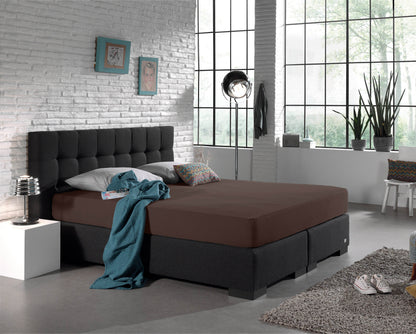 Einzel Jersey 135 gr. Spannbettlaken Deep Taupe 160/180 x 200 cm - Palo24