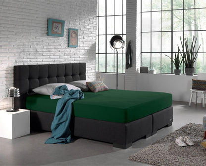 Einzel Jersey 135 gr. Spannbettlaken Botanisch Grün 140 x 200 cm - Palo24