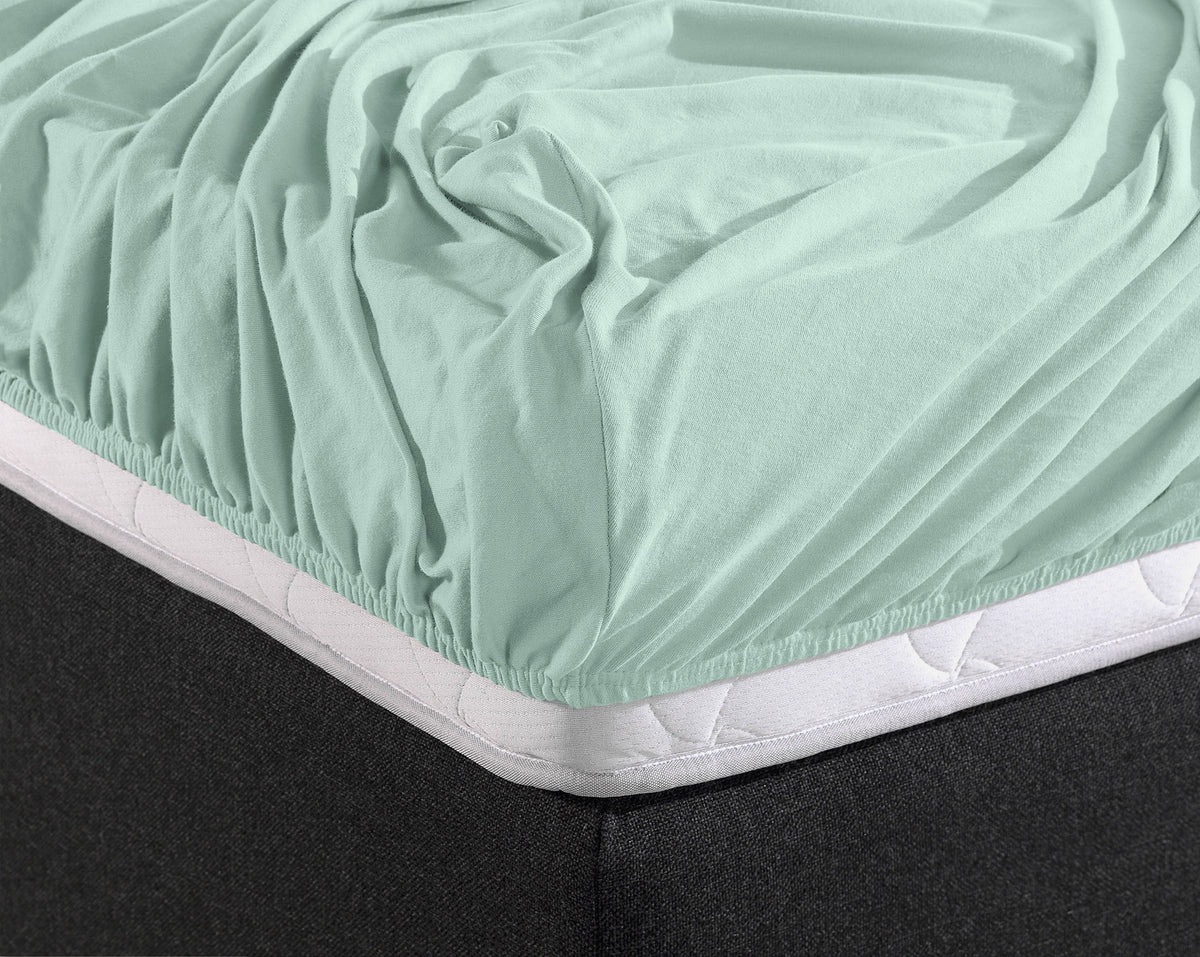 Einzel Jersey 135 gr. Spannbettlaken Pastel Blau 140 x 200 cm - Palo24