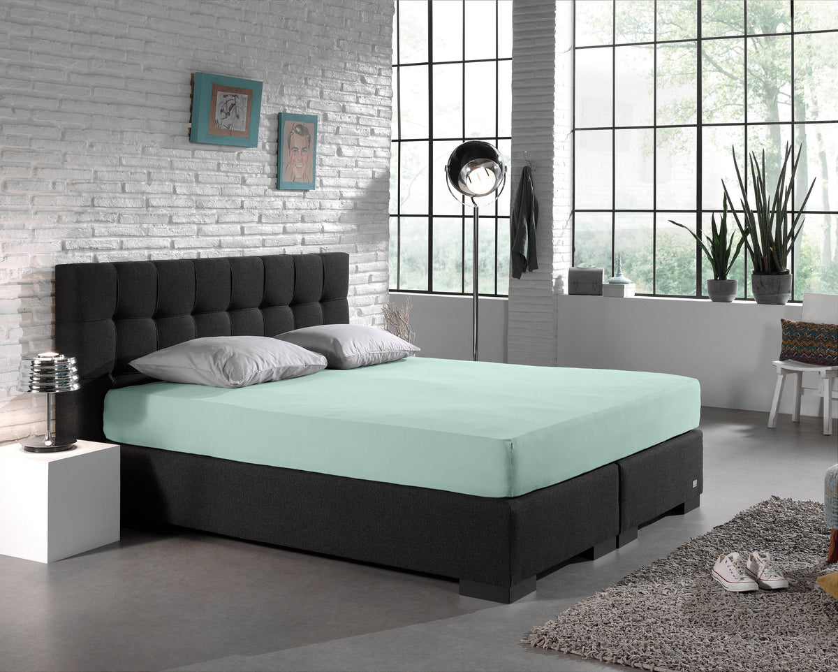 Einzel Jersey 135 gr. Spannbettlaken Pastel Blau 140 x 200 cm - Palo24