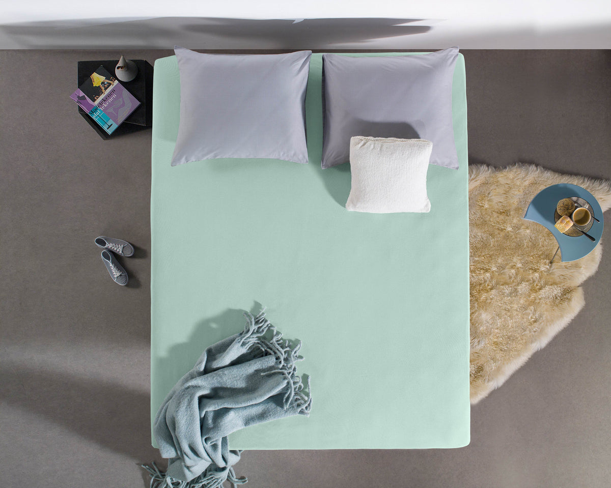Einzel Jersey 135 gr. Spannbettlaken Pastel Blau 190/200 x 200/220 cm - Palo24