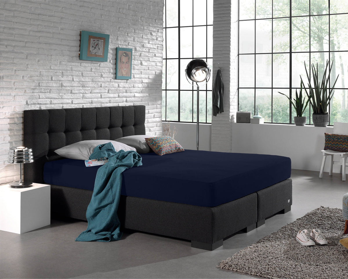 Einzel Jersey 135 gr. Spannbettlaken Indigo Blau 140 x 200 cm - Palo24