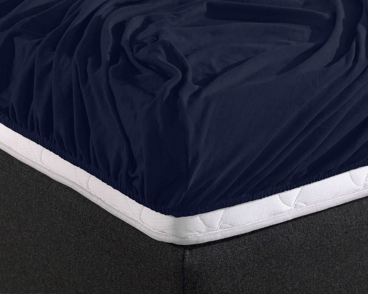 Einzel Jersey 135 gr. Spannbettlaken Indigo Blau 140 x 200 cm - Palo24