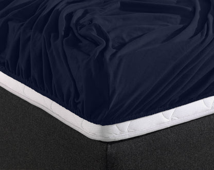 Einzel Jersey 135 gr. Spannbettlaken Indigo Blau 140 x 200 cm - Palo24